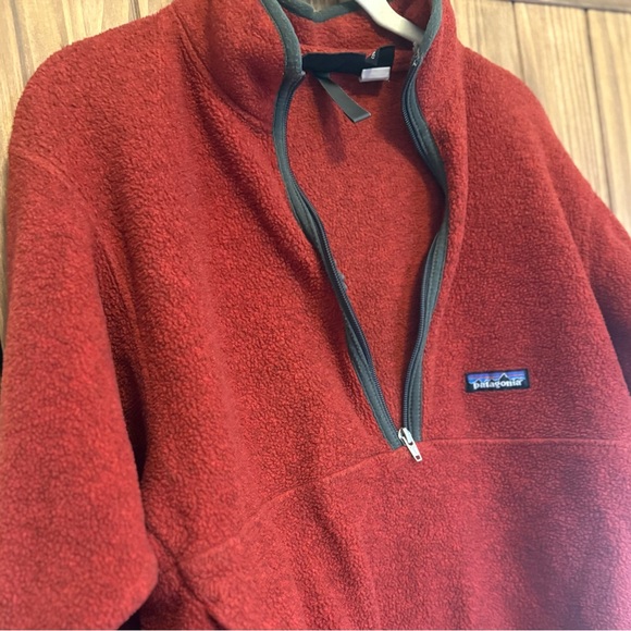 Patagonia Synchilla 1/4 Zip Fleece Pullover Red Medium - Picture 4 of 5